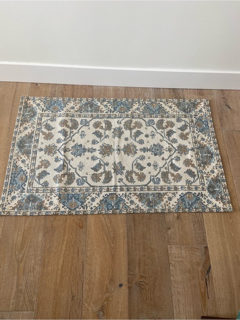 Area Rug Beige Gold Aqua Amber Blue Brown